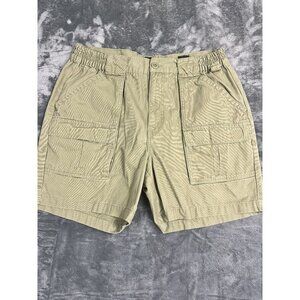 RedHead Mens Cargo Shorts Size 38 Beige Cotton Lightweight Elastic Waist Durable